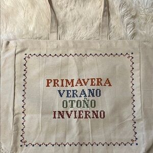 Sézane x Lucia Vergera Canvas Tote Bag - Cream